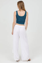 25P68-ASIS WRAP PANTS WITH CROCHET TRIM AND ELASTIC WAIST: BLACK / M