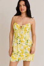 Lemon Shirred Neck Low Waist Dress