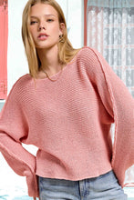 JDS3608-Boat Neck Off Shoulder Dolman Sleeve Sweater Fall: Cinnamon / M