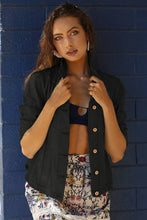 SJ919-ASIS WASHED DENIM TENCEL BUTTON FRONT JACKET: DENIM / M