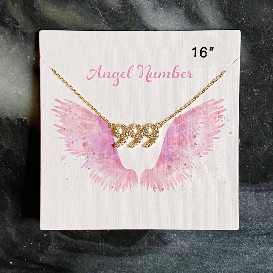 Dainty Angel Number Necklace: 999