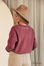 JESUS HAS MY BACK Mineral Graphic Sweatshirt: VINTAGE MAROON / XL