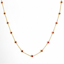 Petite Colored Clover Necklace: Blush Pink