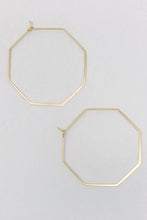 Smaller Stylish Octagon Wire Hoop Earrings