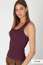 NS8458 - Reversible Lace Textured Tank Top: 2246 French Roast