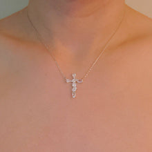 Modern Mixed-Cut Stone Cross Pendant Necklace