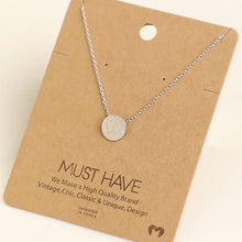 Solid Circular Pendant Necklace: R