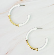 Color Coated Bamboo Hoop Earrings: Red