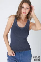 NS8258 - Vintage Reversible Ribbed Tank: Vintage Mist Teal