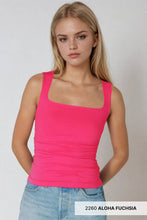 NS8408- Clean Line Square Shirred Top: 2273 Deep Sea Blue