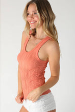 NS8458 - Reversible Lace Textured Tank Top: 2273 Deep Sea Blue