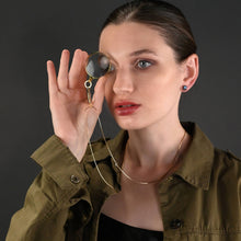 Semi Precious Hexagon Gemstone Studs (8mm gold): Pyrite