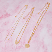 Disc & Beaded Chain Necklace Set Of 3: Clear