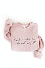 GOD IS WITHIN HER Graphic Sweatshirt: DARK H. SAGE / L