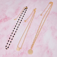 Disc & Beaded Chain Necklace Set Of 3: Clear