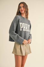 T3823   LETTER FRONT SWEATER TOP: CREAM_NY / S