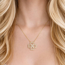 Golden Clover Crystal Necklace – Modern Radiance