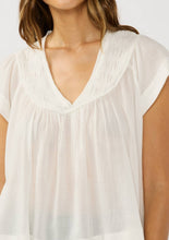 V-Neck Flutter Sleeve Smocked Yoke Top: YELLOW / XS