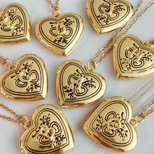 Nostalgic Heart Initial Open Locket Necklace: K