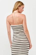 Striped Knit Maxi Dress: Rust / S