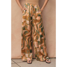 Dune Deco Drawstring Wide Leg Pants: BLUSHED STONE / S-M-L