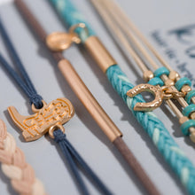 "Stride" Turquoise with Gold Cowboy Boot Hair Tie Bracelets: Medium