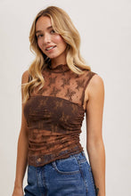 SHEER FLORAL EMBROIDERY MUSCLE-STYLE TANK: IVORY / S