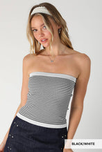 Modal Striped Tube Top Navy White