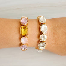 Golden Glow Stretch Bracelet – Faceted Stones for Subtle Elegance: Champagne