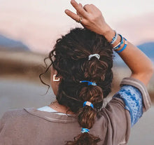 "Resist" Blue Evil Eye Hair Tie Bracelets: Medium