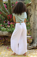 25P68-ASIS WRAP PANTS WITH CROCHET TRIM AND ELASTIC WAIST: BLACK / S