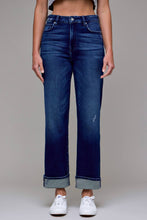 Dark Wash Cuffed Stretch 31" Inseam Straight Jean