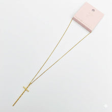 Minimal Vertical Cross Necklace