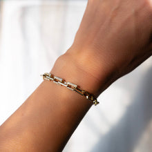 Tarnish Resistant Gold CZ Link Bracelet w/ Extender
