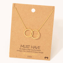 Metallic Dual Circle Pendant Necklace: G