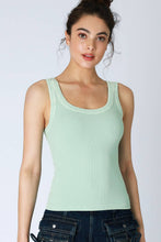 NS8258 - Vintage Reversible Ribbed Tank: Vintage Smoky Olive