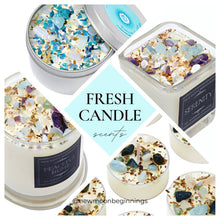Fresh Scented Candles, Handmade Soy Candle, Crystal Candle: Peaceful Home / 12oz Glass Jar