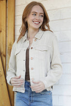 SJ919-ASIS WASHED DENIM TENCEL BUTTON FRONT JACKET: DENIM / S