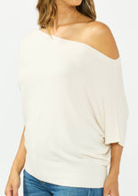 One-Shoulder Sweater Top: NATURAL / L