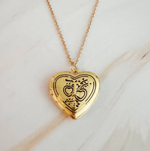 Nostalgic Heart Initial Open Locket Necklace: J