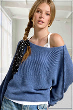 JDS3608-Boat Neck Off Shoulder Dolman Sleeve Sweater Fall: Cinnamon / L