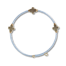 Faithful Cross Bangle-Sky Blue