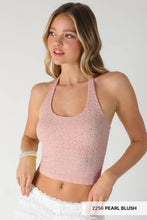 NS8489 - Floral Lace Halter Crop Top: 2267 Milk Tea