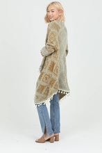 TASSEL FRINGE CARDIGAN OLIVE