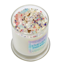 Unicorn Dreams Candle - Soy Candles Flower & Crystal Candles: 7.75oz Glass Jar