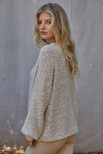 W1106 | Sweater Knit Crochet Round Neck Long Sleeve Top: Jade Green / Medium