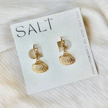 SCALLOP SEASHELL HUGGIE HOOPS