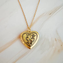 Nostalgic Heart Initial Open Locket Necklace: J