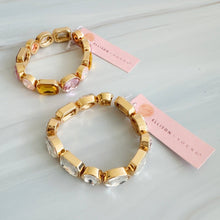 Golden Glow Stretch Bracelet – Faceted Stones for Subtle Elegance: Champagne