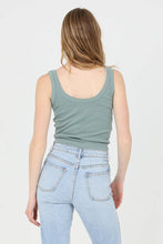 X2DF9-ASIS NOTCH NECK RIB KNIT TANK TOP: WHITE / S